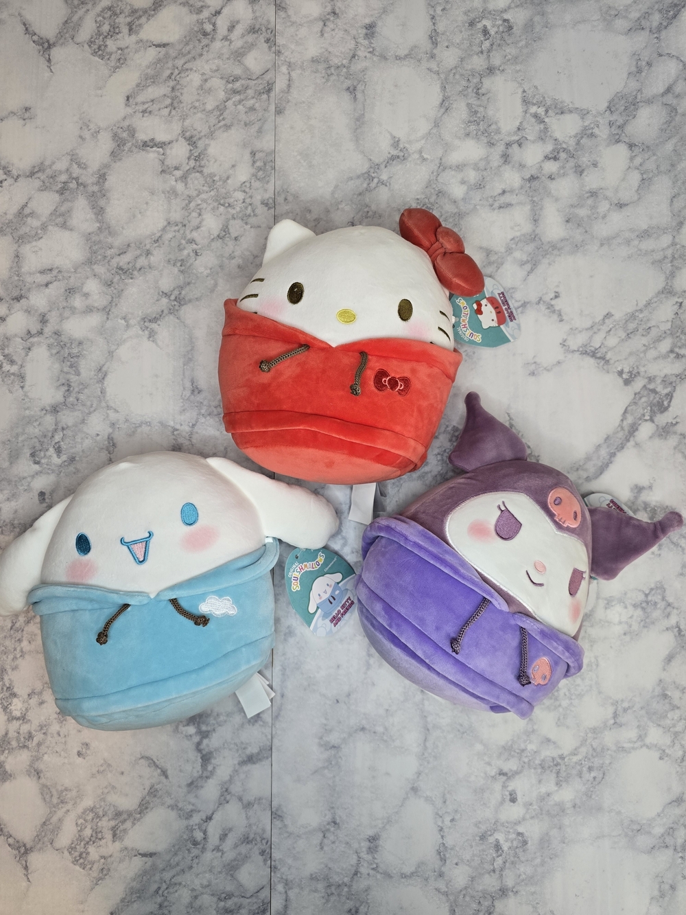 Squishmallow Hello Kitty & Friends 8" Plush Set Of 3 Kuromi Cinnamoroll